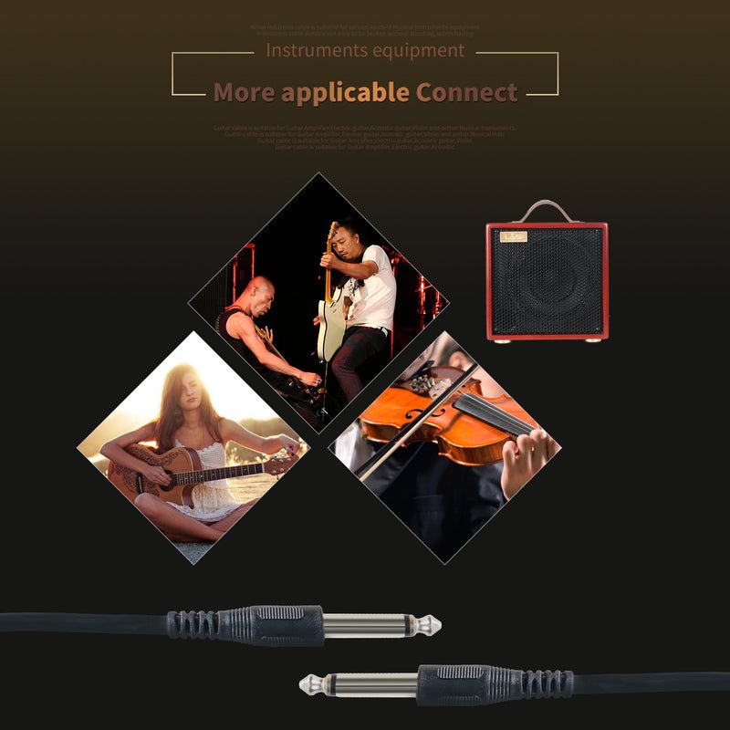 SUNYIN Guitar Amp Cable, Electric Guitar Instrument Cable, 1/4 Inch, 3.5mm & 6.5mm Converter, 3.5mm Audio Cord, 4 Picks (10ft) - Image 3
